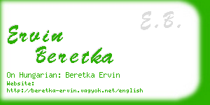 ervin beretka business card